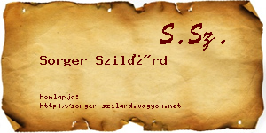 Sorger Szilárd névjegykártya